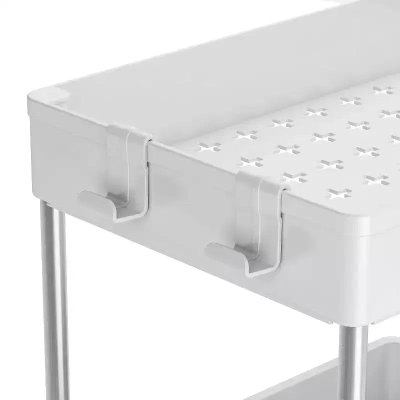 Organisateur d'évier à 2 niveaux avec tiroir Blanc