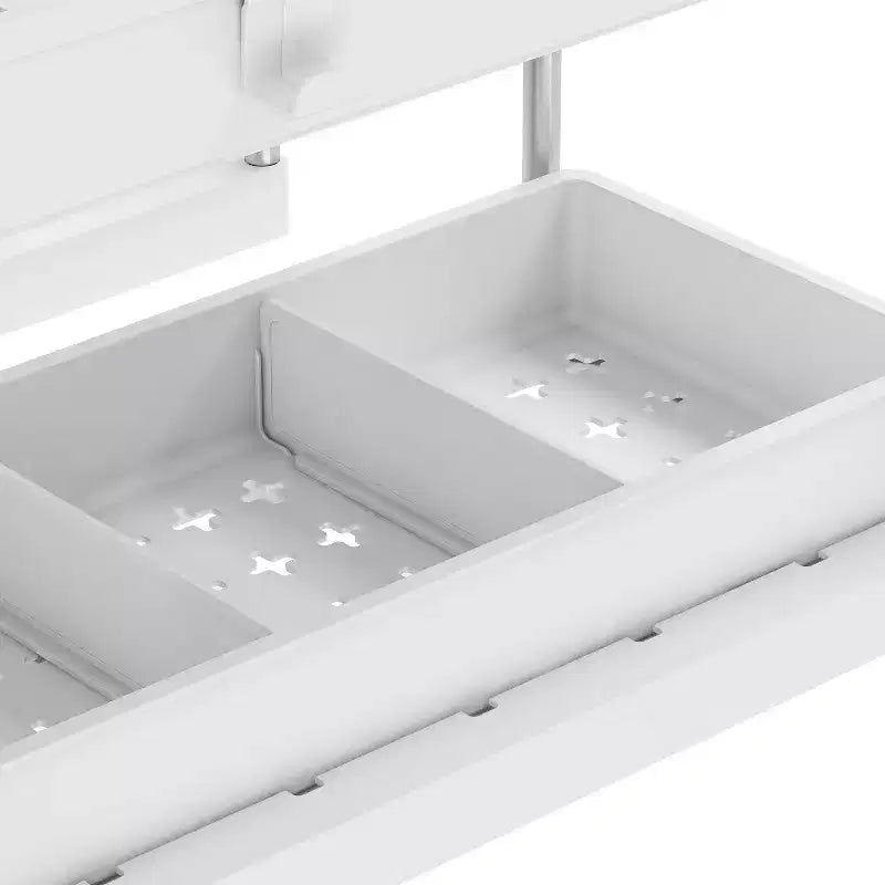 Organisateur d'évier à 2 niveaux avec tiroir Blanc