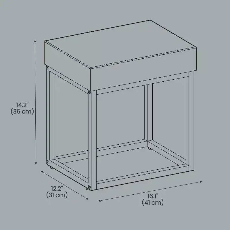 Banc ottoman, tabouret de coiffeuse, petit ottoman, table ottomane, repose-pieds, plateau réversible, charge 300 kg