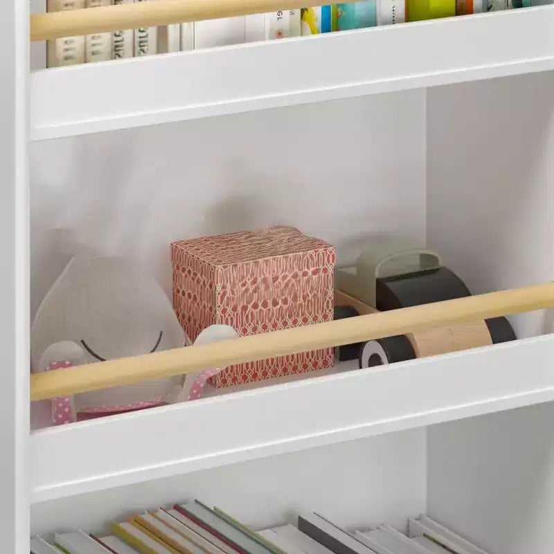 Bibliothèque pour enfants, bibliothèque à 3 niveaux, organisateur de livres, meuble de rangement de jouets pour chambre d'enfant, salle de jeux, crèche Blanc