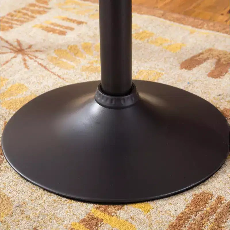 Table de bar noire à hauteur réglable avec pied en métal