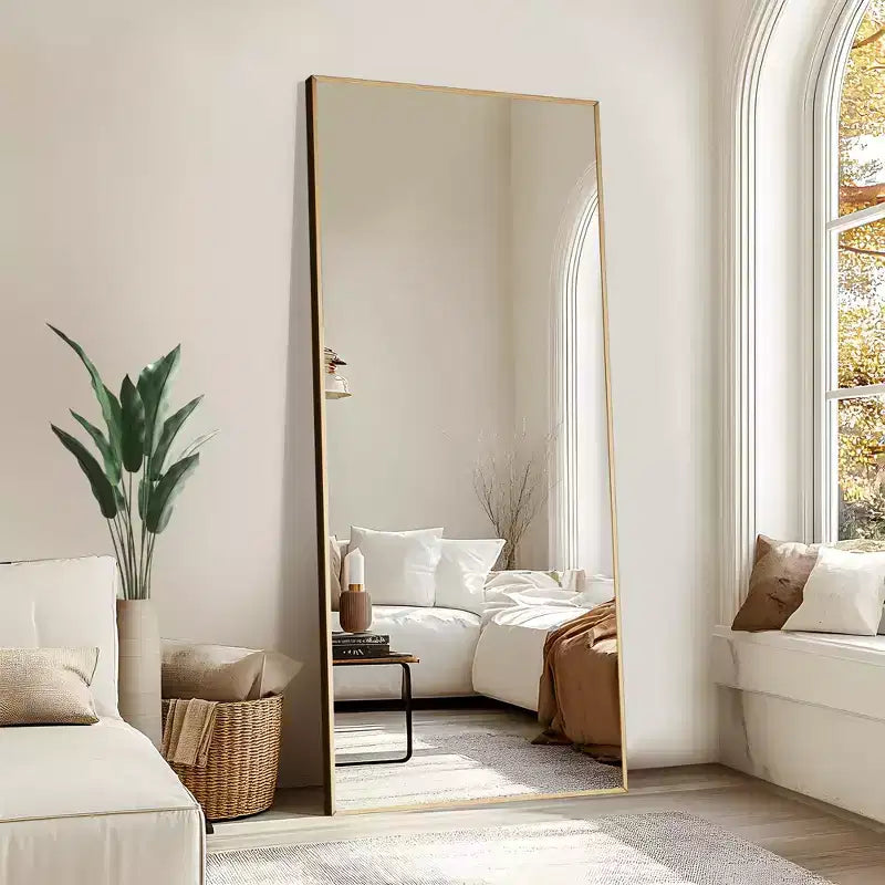 Miroir pleine longueur 71H x 31W Miroir décoratif mural Grand miroir sur pied