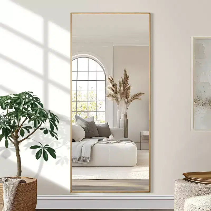 Miroir pleine longueur 71H x 31W Miroir décoratif mural Grand miroir sur pied