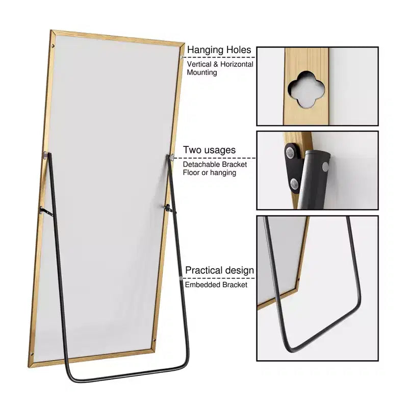 Miroir pleine longueur 71H x 31W Miroir décoratif mural Grand miroir sur pied