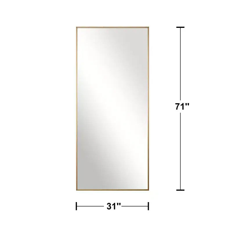 Miroir pleine longueur 71H x 31W Miroir décoratif mural Grand miroir sur pied