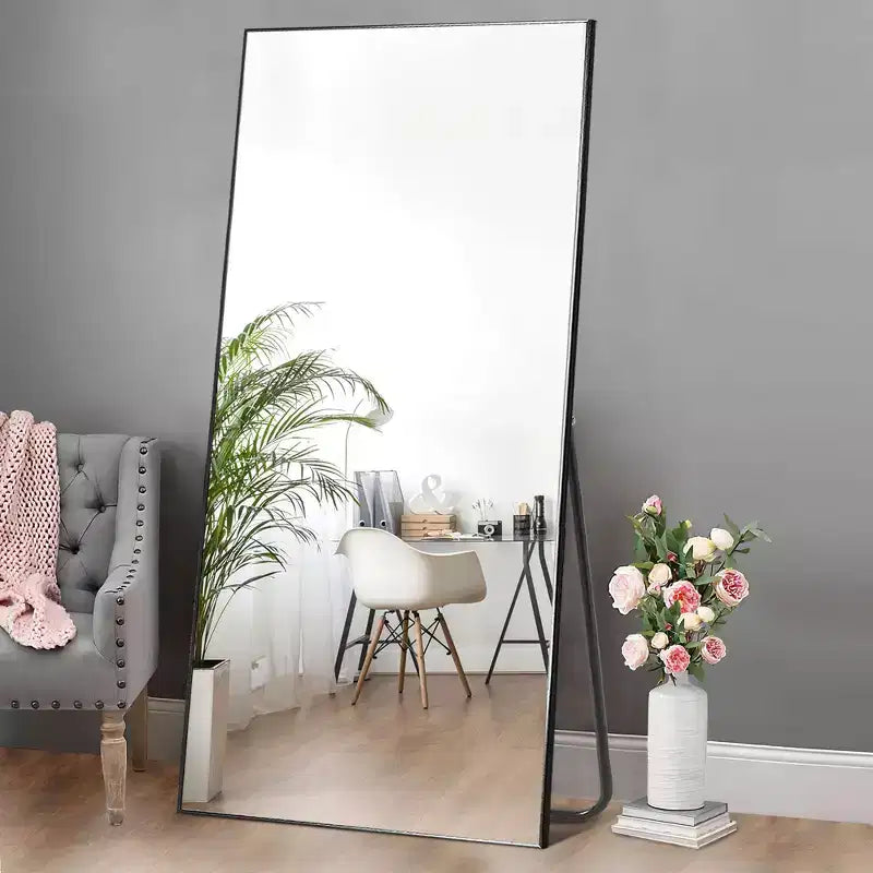 Miroir pleine longueur 71H x 31W Miroir décoratif mural Grand miroir sur pied