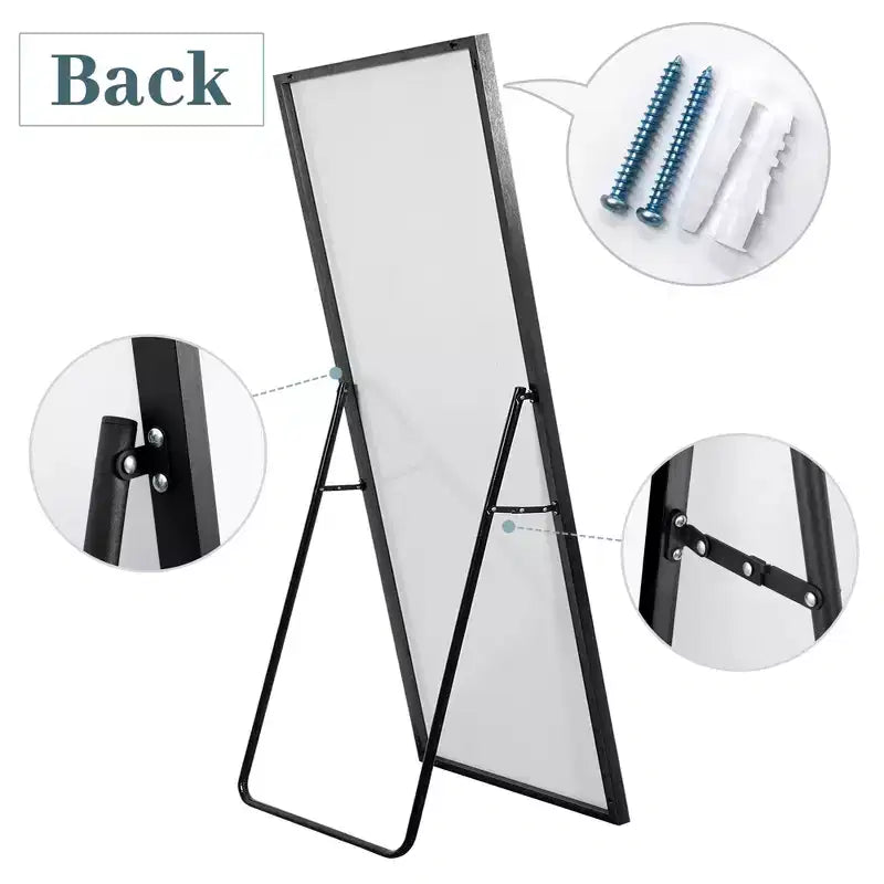 Miroir pleine longueur 71H x 31W Miroir décoratif mural Grand miroir sur pied