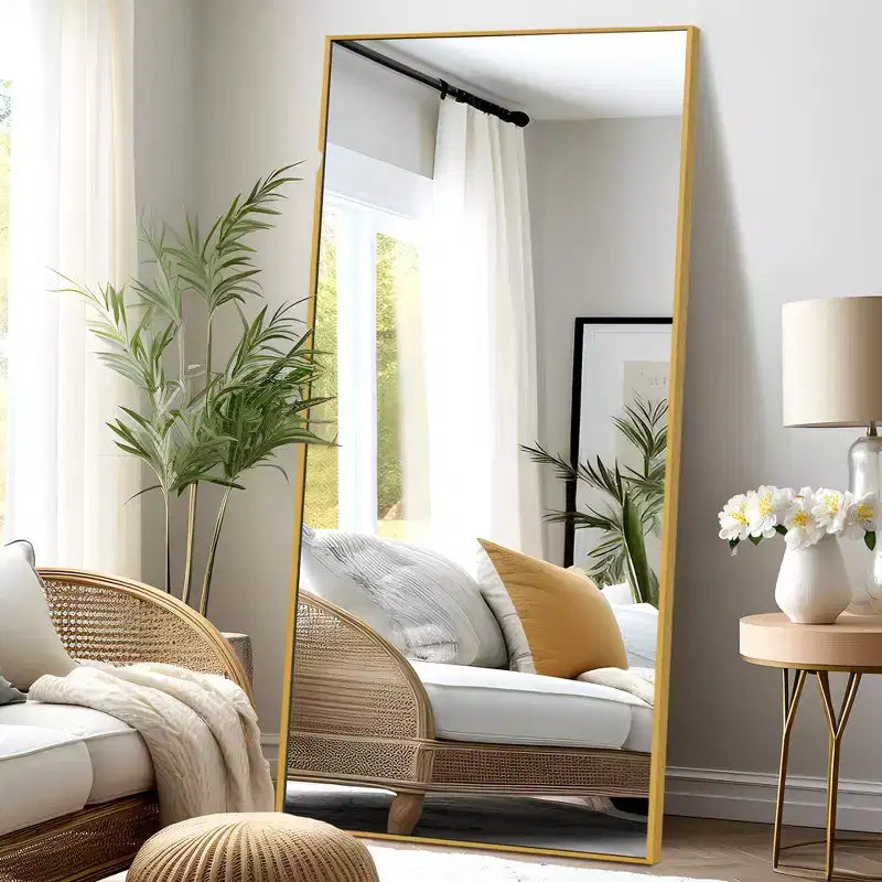 Miroir pleine longueur 71H x 31W Miroir décoratif mural Grand miroir sur pied