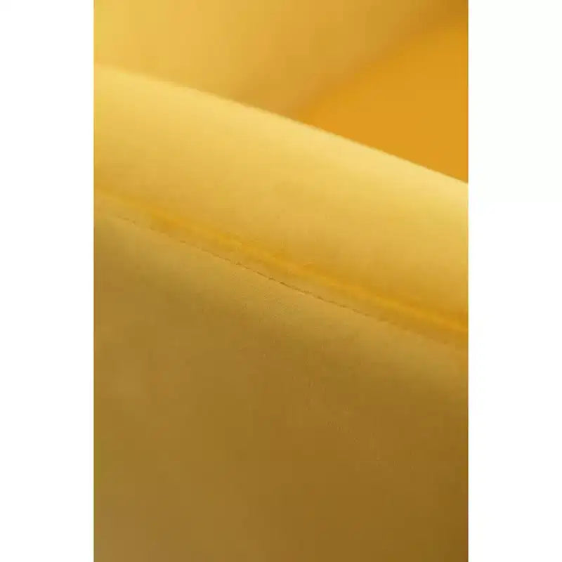 Fauteuil d'appoint en velours jaune, capitonné avec oreilles