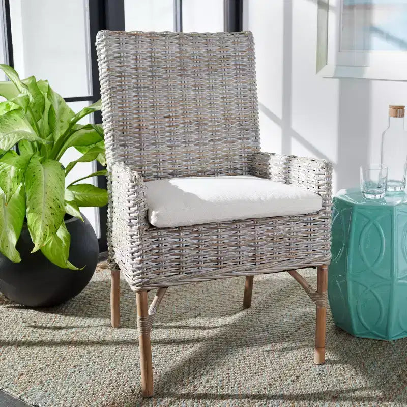 Fauteuil d'appoint Nancy Rattan avec coussin - ACH6518