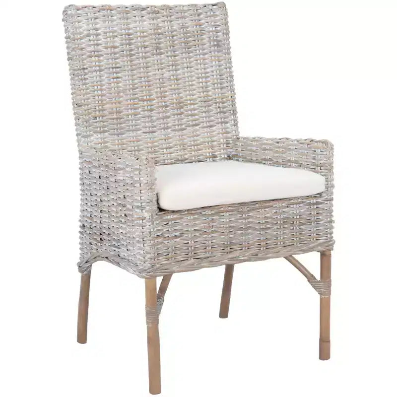 Fauteuil d'appoint Nancy Rattan avec coussin - ACH6518