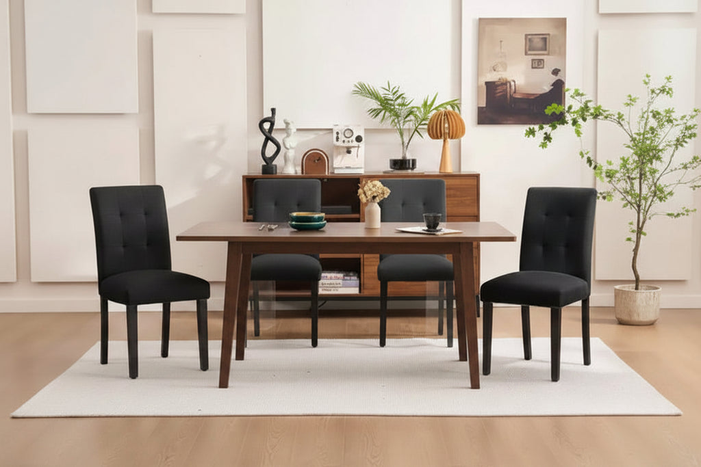 Lot de 2 chaises de salle à manger capitonnées en similicuir