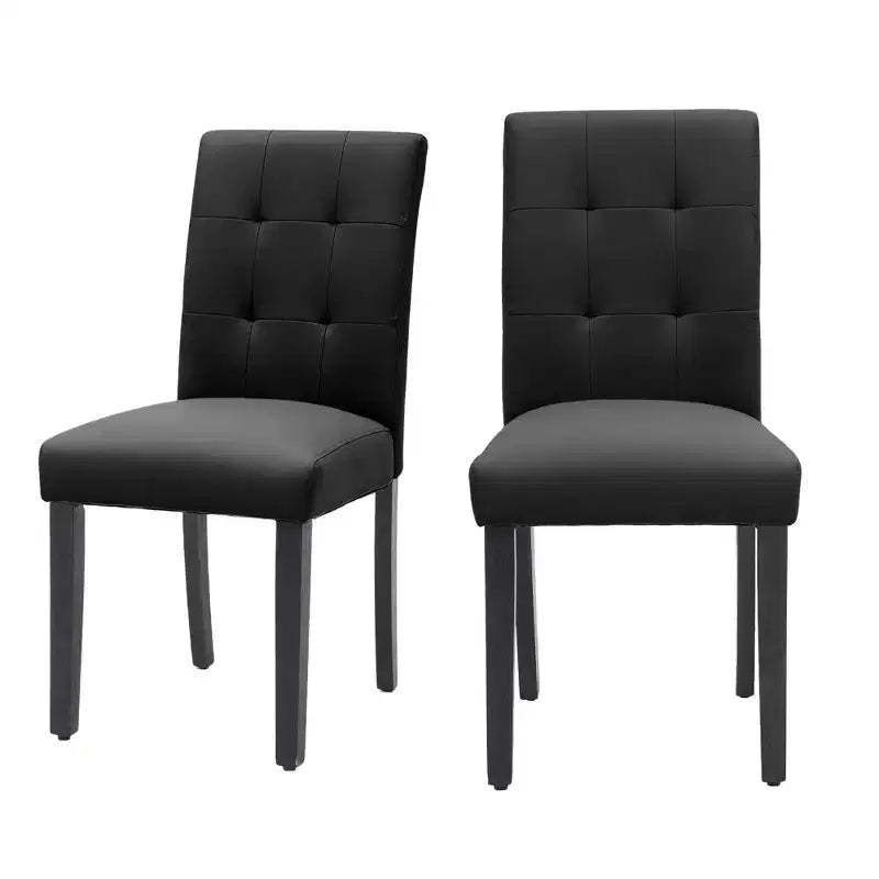 Lot de 2 chaises de salle à manger capitonnées en similicuir