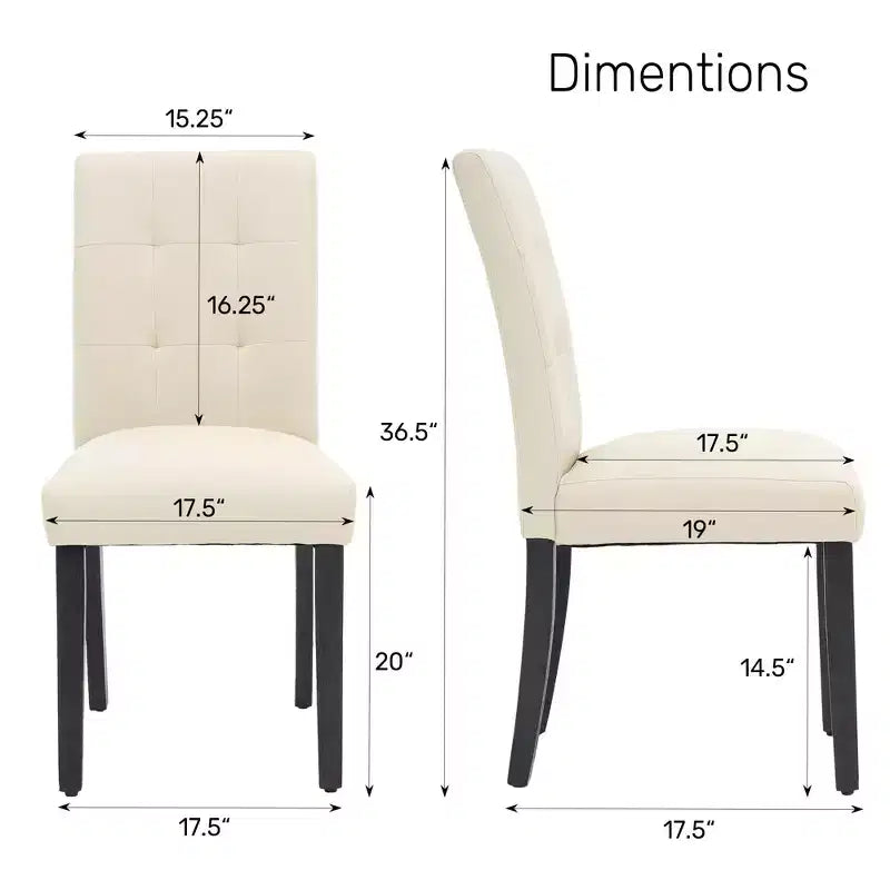 Lot de 2 chaises de salle à manger capitonnées en similicuir