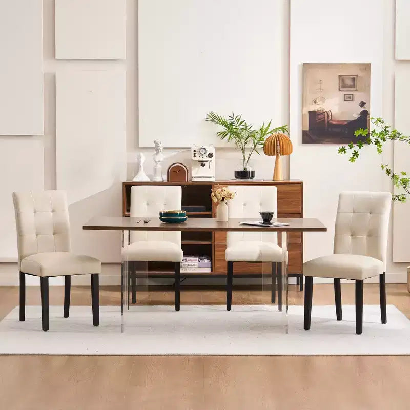 Lot de 2 chaises de salle à manger capitonnées en similicuir