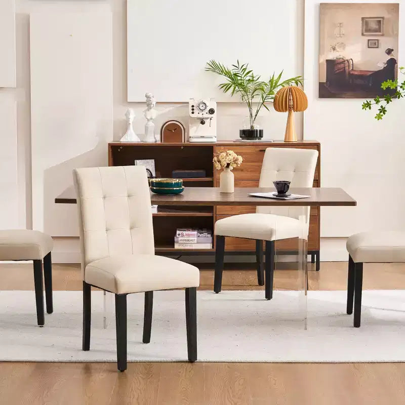 Lot de 2 chaises de salle à manger capitonnées en similicuir