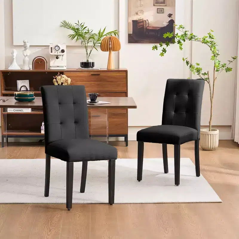 Lot de 2 chaises de salle à manger capitonnées en similicuir
