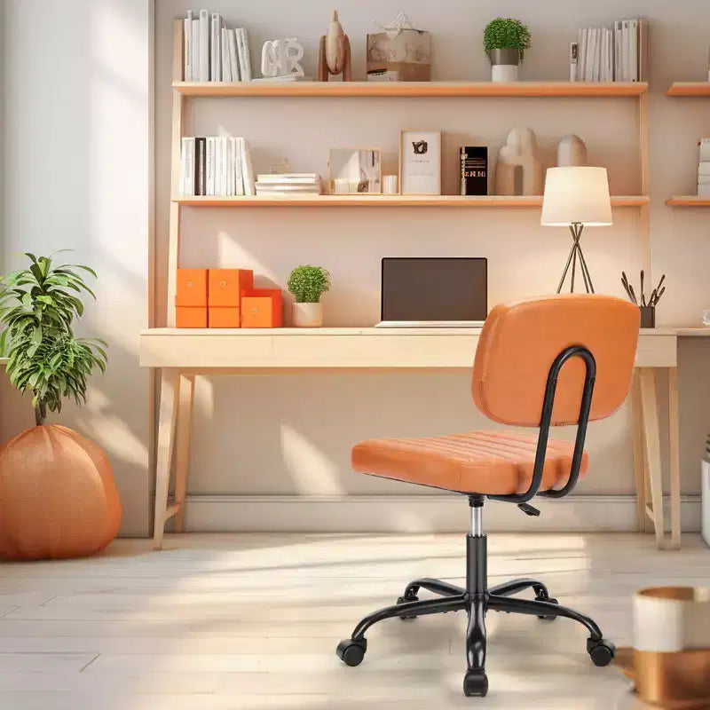 Chaise de bureau sans accoudoirs ergonomique en cuir synthétique