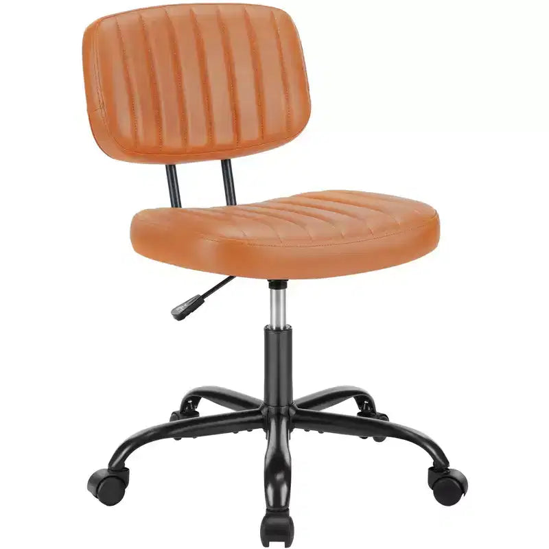 Chaise de bureau sans accoudoirs ergonomique en cuir synthétique