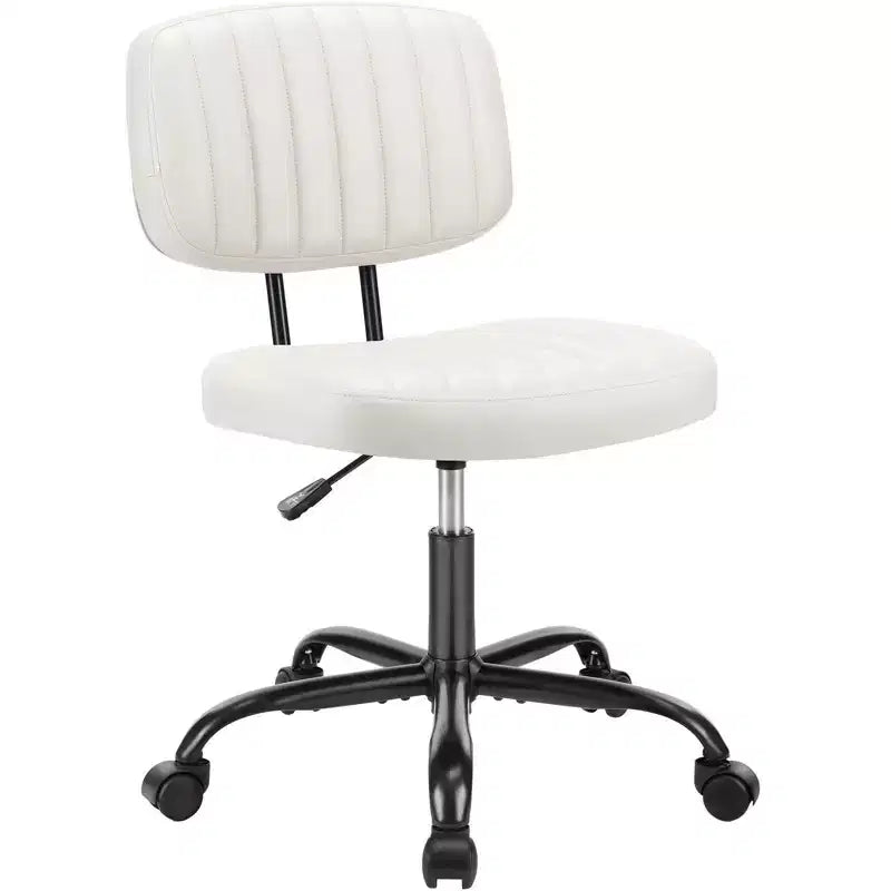 Chaise de bureau sans accoudoirs ergonomique en cuir synthétique