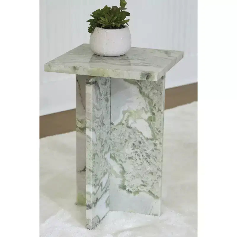 Table d'appoint en marbre blanc et vert