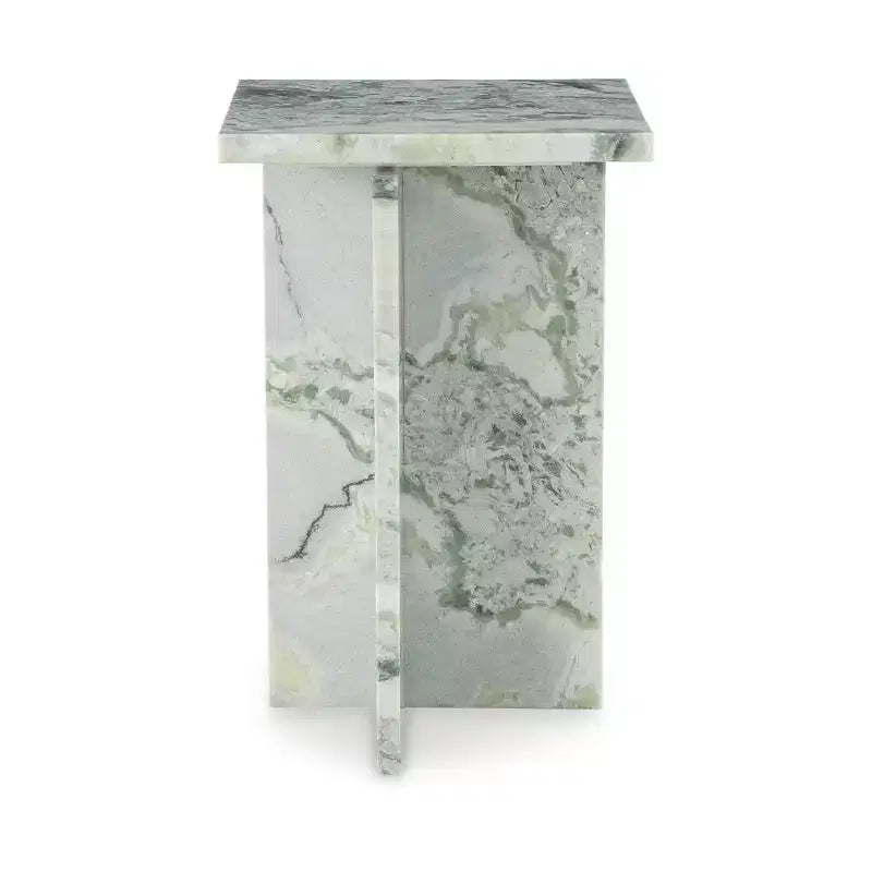 Table d'appoint en marbre blanc et vert