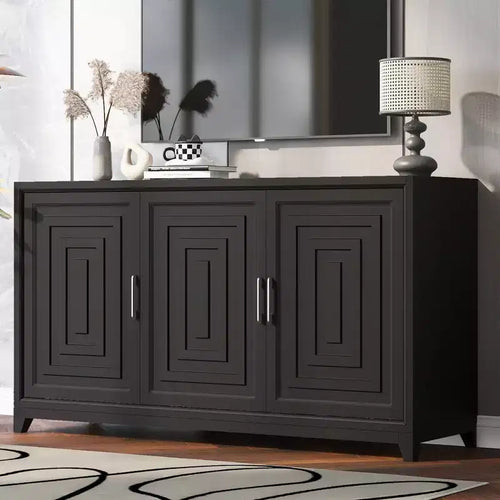 59W Modern TV Stand TV Console Cabinet Entertainment Center with Spacious Storage Space and Adjustable Shelves for TVs Up to 65-ModernLuxe