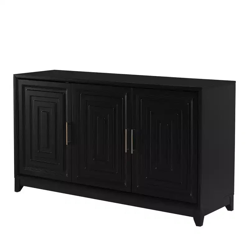 Meuble TV moderne 59W, console de divertissement avec grand espace de rangement et étagères réglables pour téléviseurs jusqu'à 65 pouces
