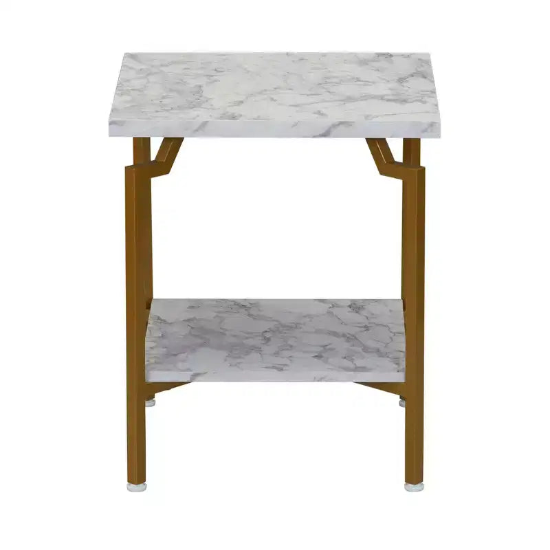 Table d'appoint Crown Square avec étagère de rangement