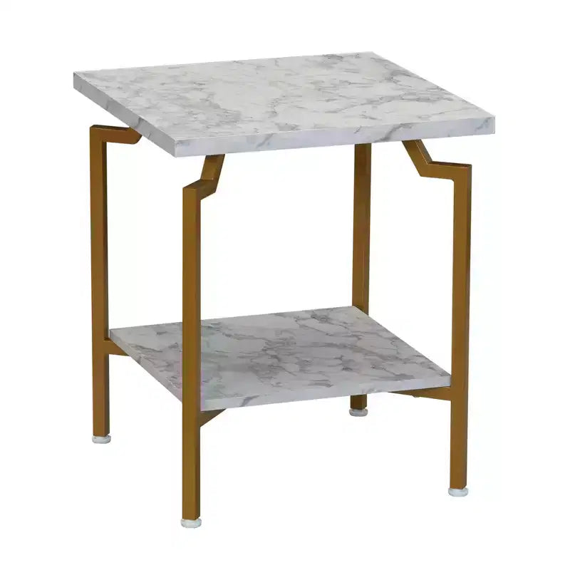 Table d'appoint Crown Square avec étagère de rangement