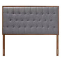 Baxton Studio Baxton Studio King Harumi Fabric and Wood Headboard Gray/Walnut Brown