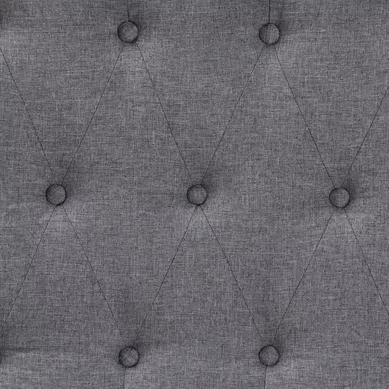 Tête de lit en tissu et bois Gris/Noyer
