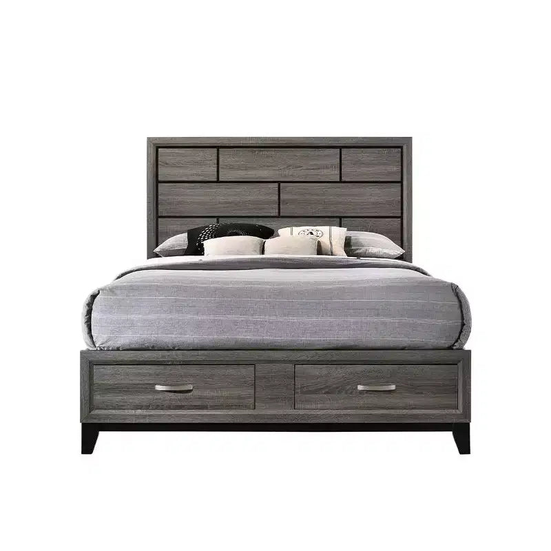Lit King size 86" Valdemar gris vieilli