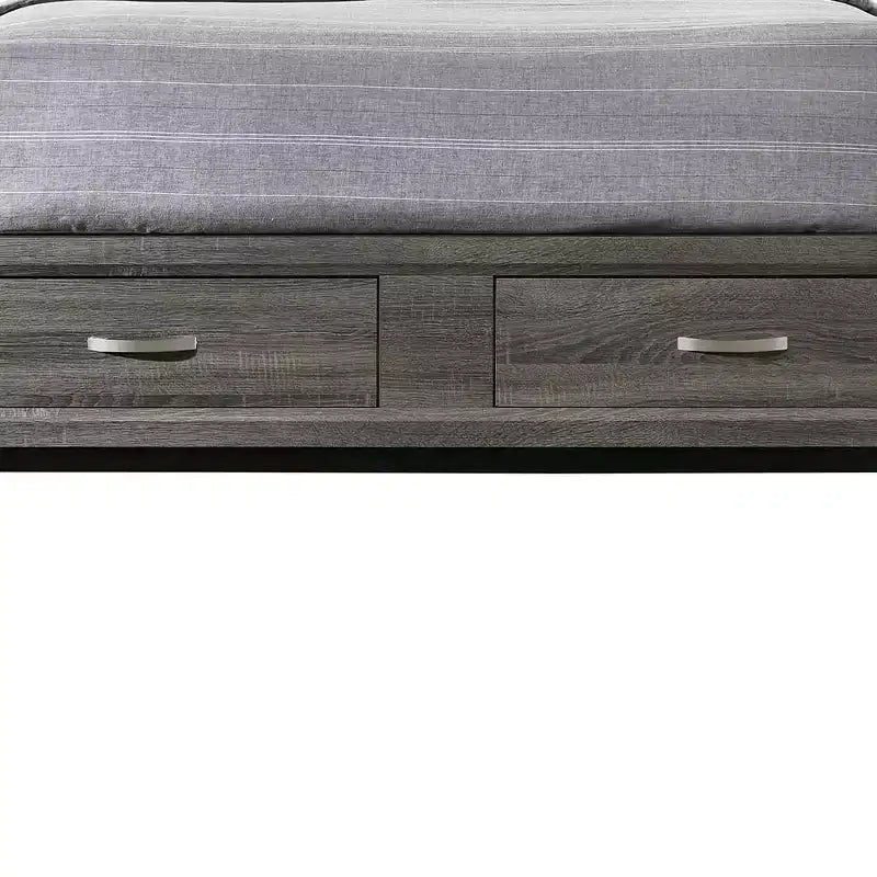 Lit King size 86" Valdemar gris vieilli
