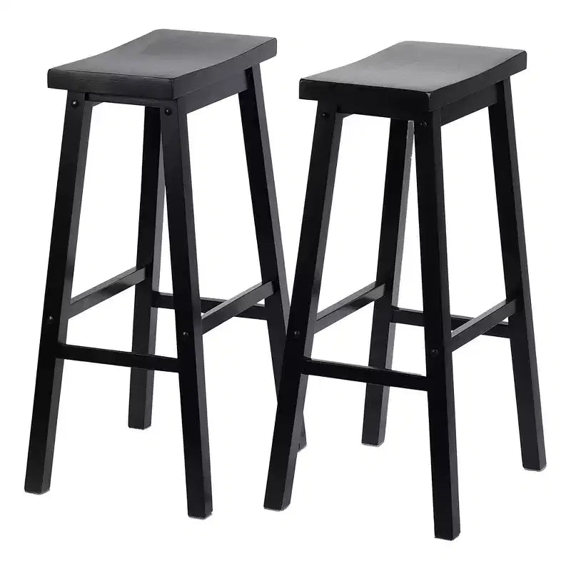 Tabourets de comptoir de cuisine classiques de 74 cm de haut à siège baquet, noirs (Paquet de 10)