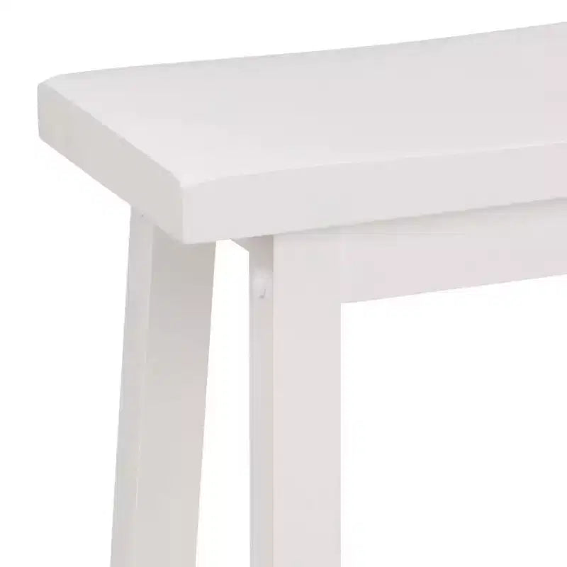 Lot de 4 tabourets de cuisine hauts classiques 24 po pour la maison, la salle à manger et les bars, sans dossier, 4 pieds carrés, blancs
