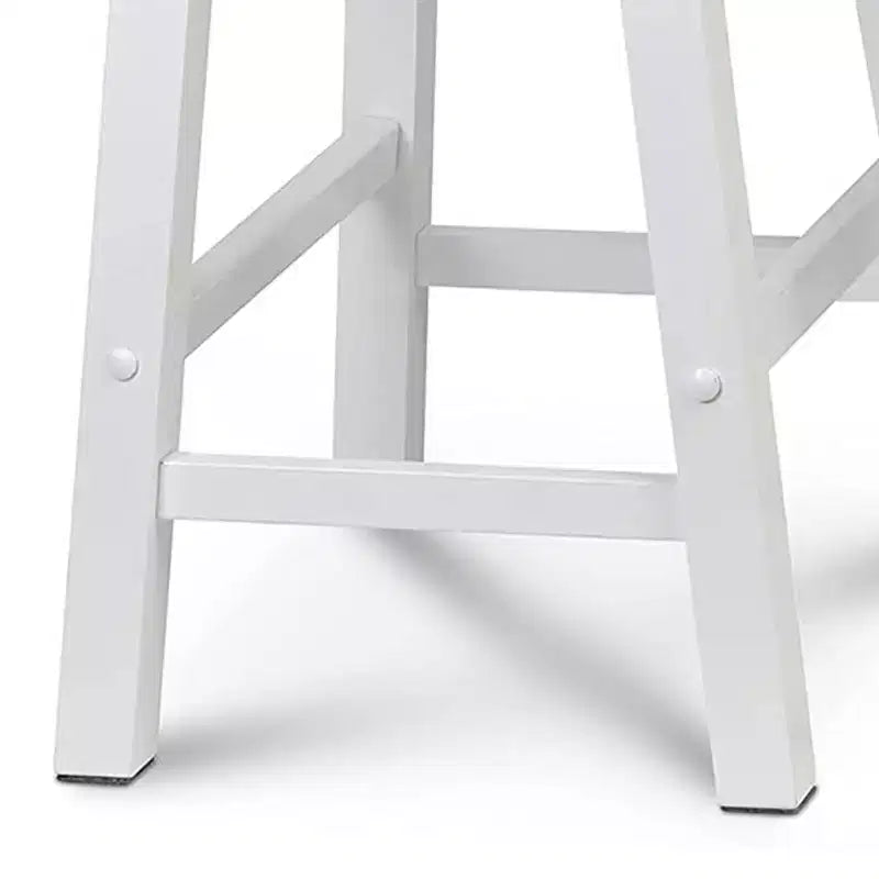 Lot de 4 tabourets de cuisine hauts classiques 24 po pour la maison, la salle à manger et les bars, sans dossier, 4 pieds carrés, blancs