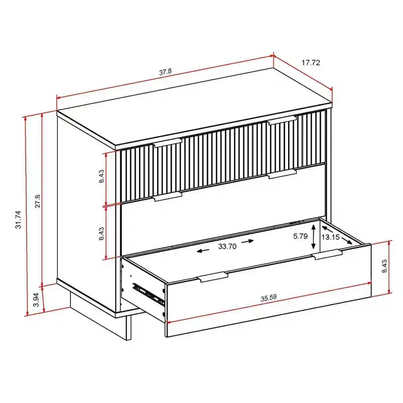 Commode standard à 3 tiroirs - Manhattan Comfort