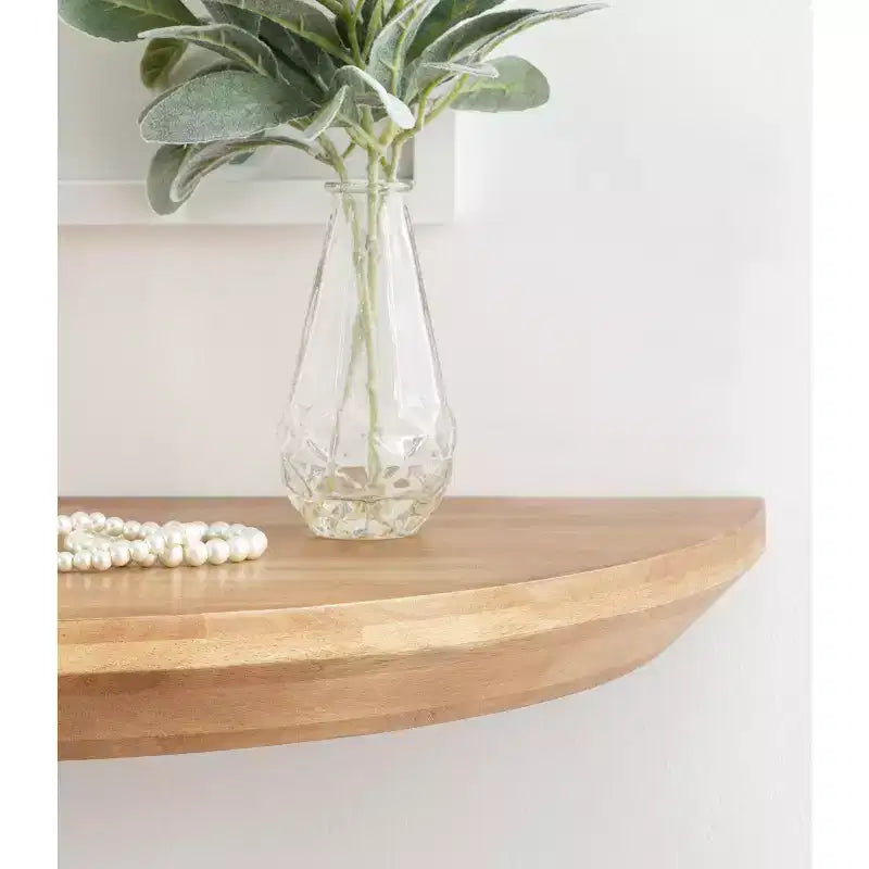 Console murale demi-cercle en bois flottant, 28x3x14, Naturel