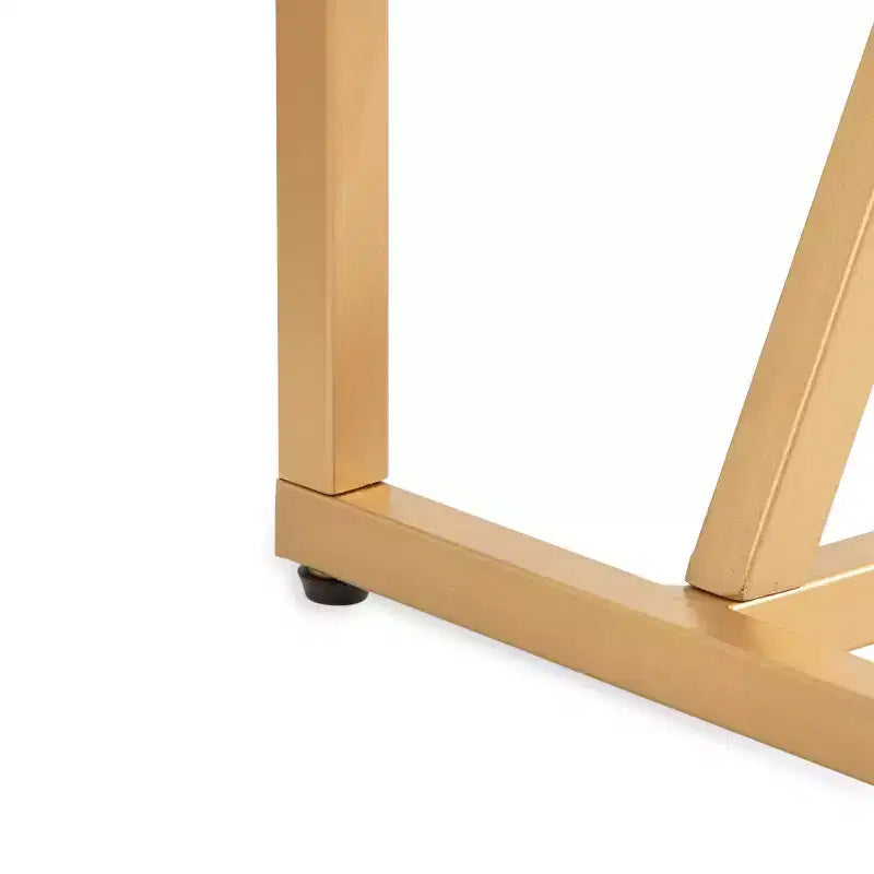 Console rectangulaire en MDF, 30x10x30, blanc et or