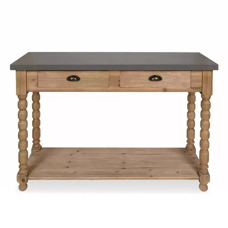 Console rectangulaire en bois, 48x16x32, Marron rustique