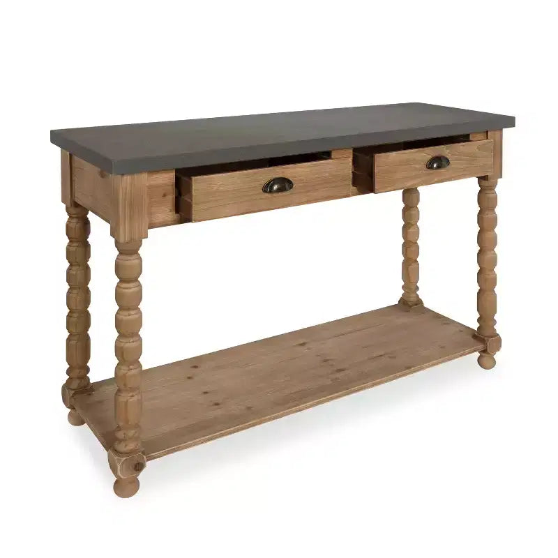 Console rectangulaire en bois, 48x16x32, Marron rustique