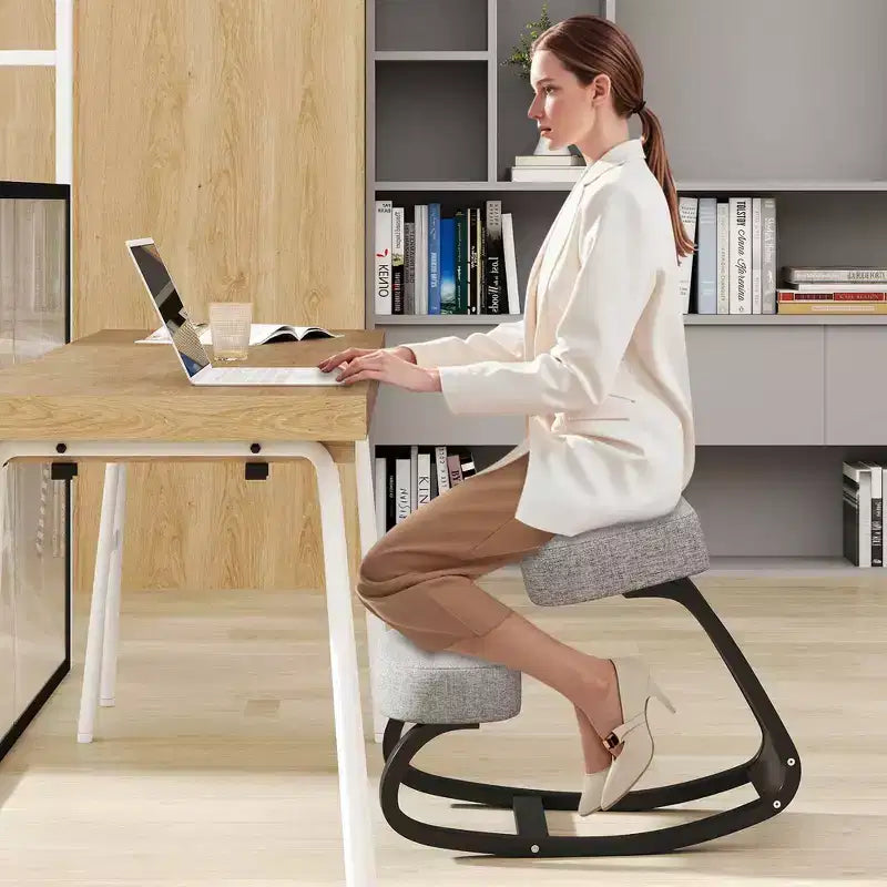 Chaise à genoux ergonomique basculante pour correction de la posture, soulagement des maux de dos, coussin rembourré