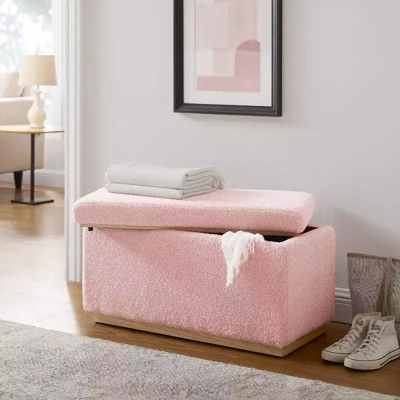 Pouf ottoman rectangulaire de rangement - Linon
