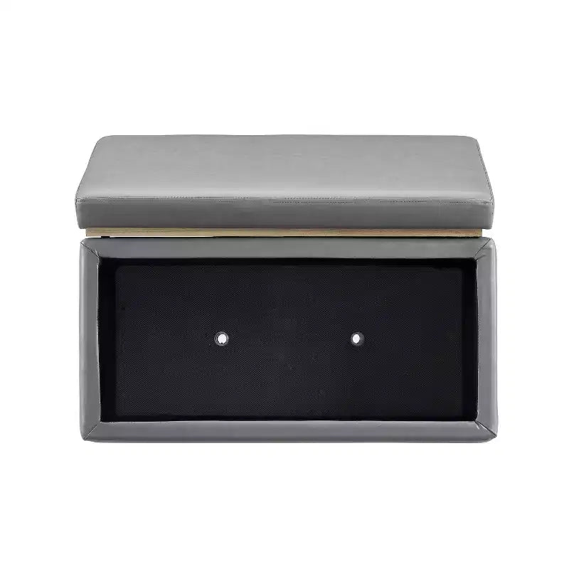 Pouf ottoman rectangulaire de rangement - Linon