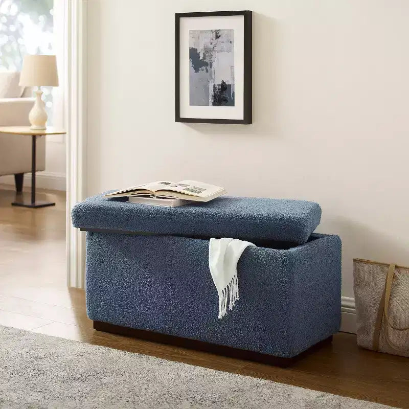 Pouf ottoman rectangulaire de rangement - Linon