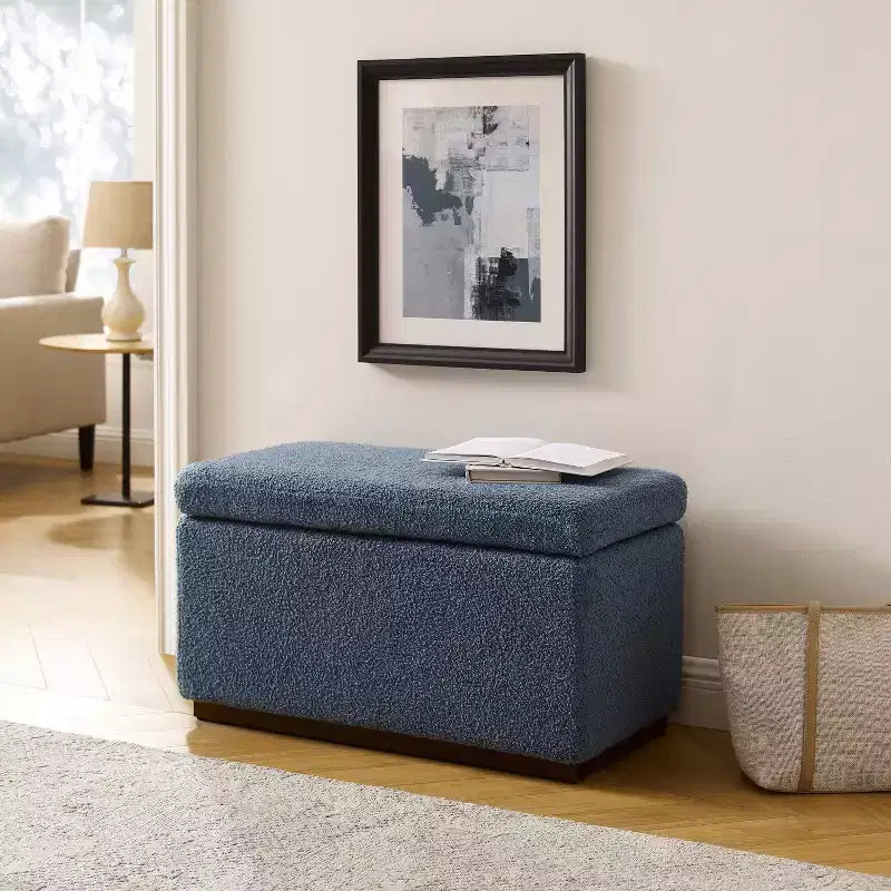 Pouf ottoman rectangulaire de rangement - Linon