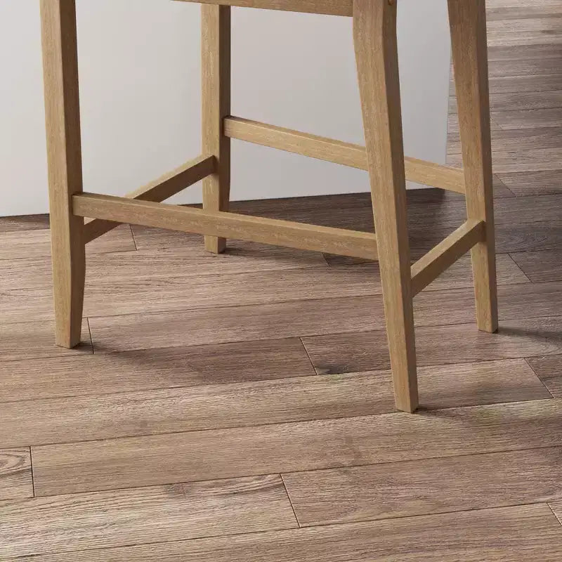 Tabouret de bar rembourré en bois à hauteur de comptoir - Nathan James