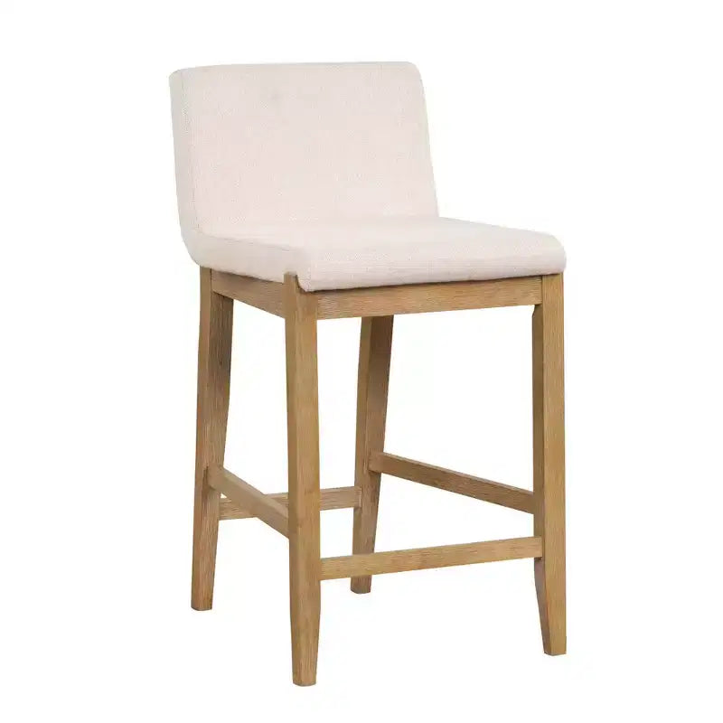Tabouret de bar rembourré en bois à hauteur de comptoir - Nathan James