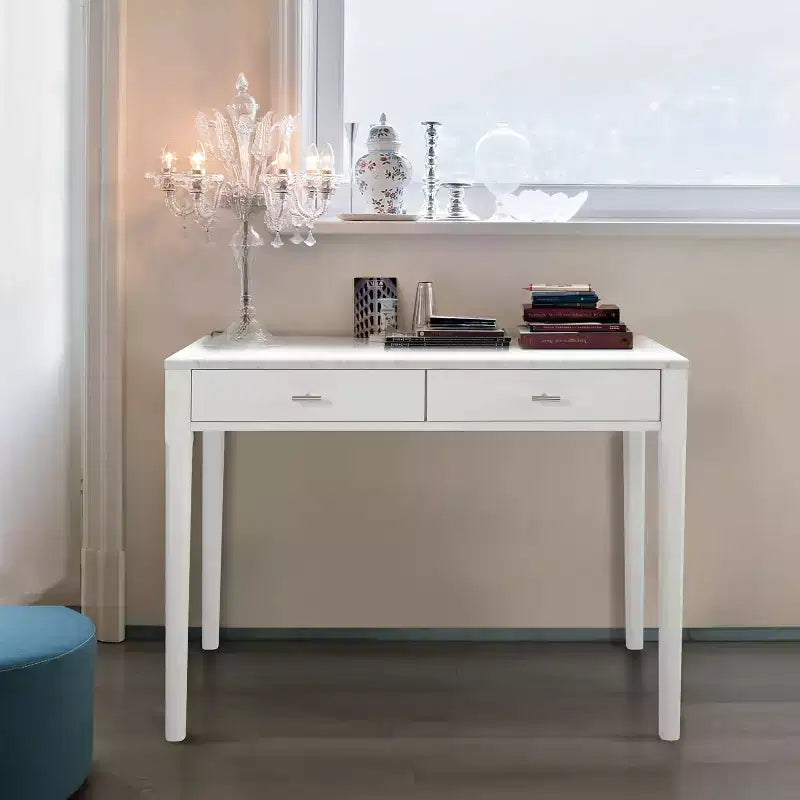 Console en marbre blanc de Carrare italien rectangulaire